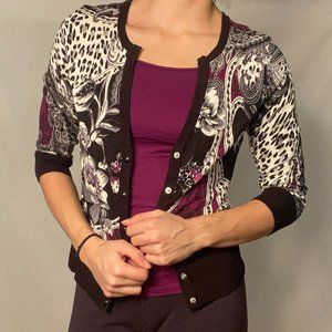 White House Black Market Patterned Cardigan